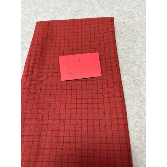 Red & Black Plaid Cotton Fabric 1/2 yard x 40" for Sewing & Crafting Projects - Picture 6 of 7